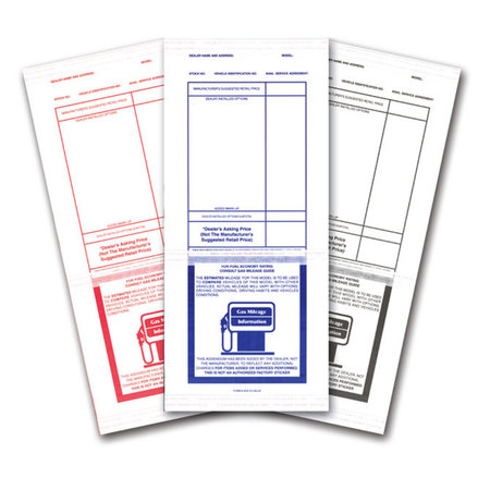 ASP AddendumStickers (Adhesive) Printed Stock, 4 1/4" X 11" 3 Sided Seal Pk ADD-1